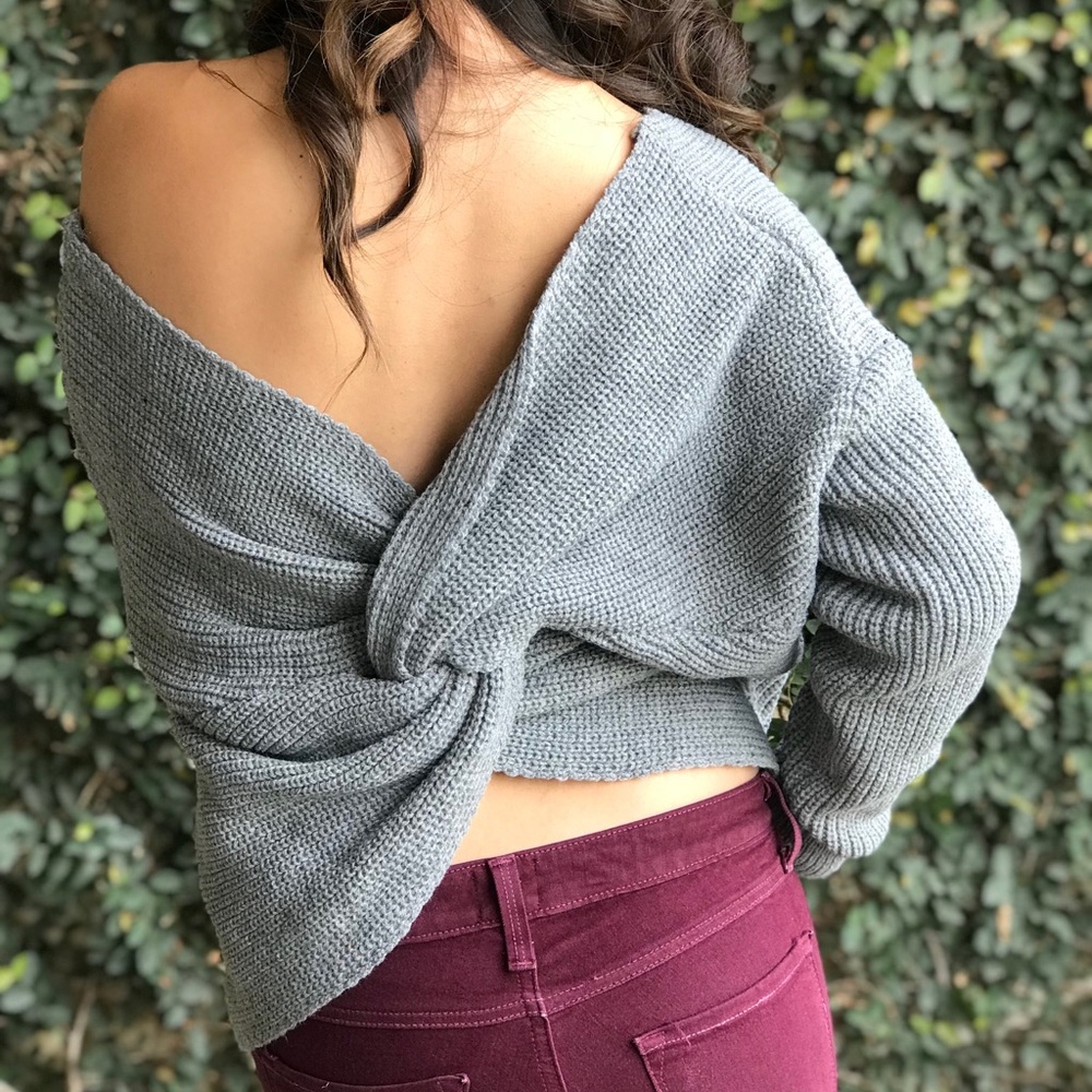 LAST CALL Twist Back Sweater - Picture 2 of 5